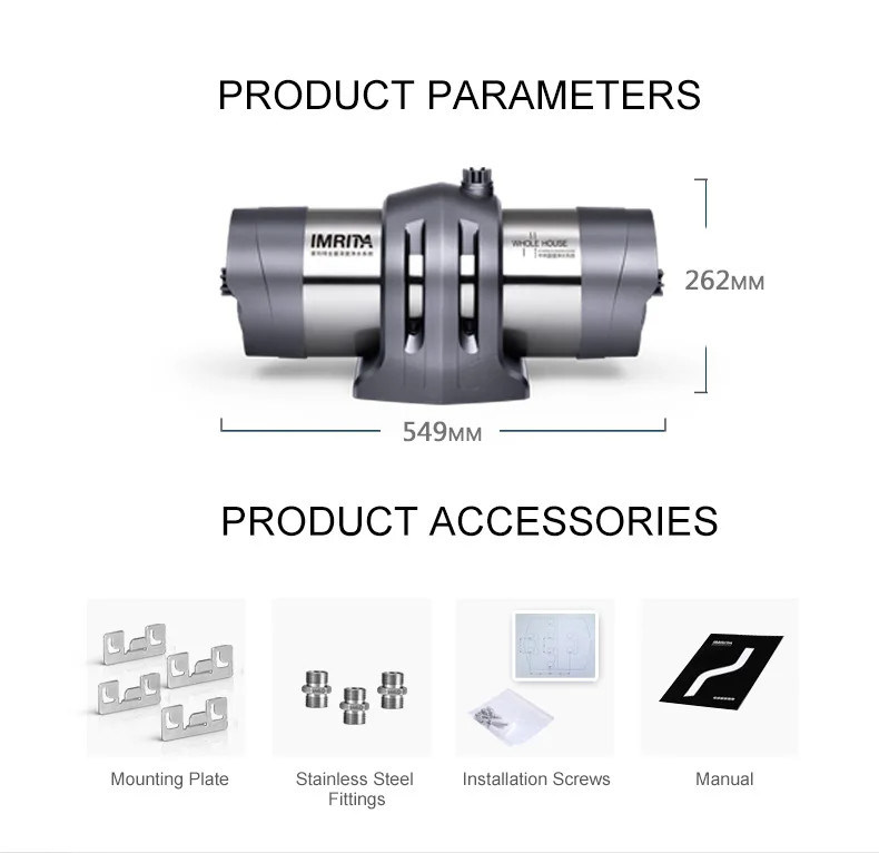 IMRITA Whole House Water Purifier Stainless Steel PAN UF Water Filtration System